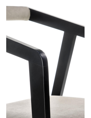 AZUL Krzesło Drewniane Czarne Tkanina Velvet Popiel - Designerski Styl