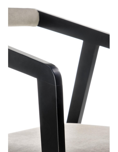 AZUL Krzesło Drewniane Czarne Tkanina Velvet Popiel - Designerski Styl