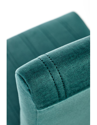 DIEGO Krzesło Drewniane Tapicerowane / Ciemny Zielony Velvet w Pasy