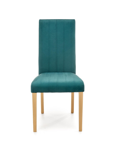 DIEGO Krzesło Drewniane Tapicerowane / Ciemny Zielony Velvet w Pasy