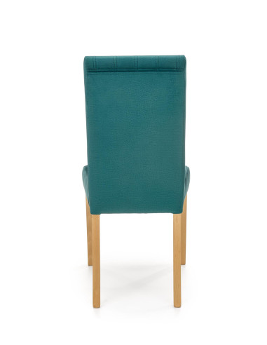 DIEGO Krzesło Drewniane Tapicerowane / Ciemny Zielony Velvet w Pasy