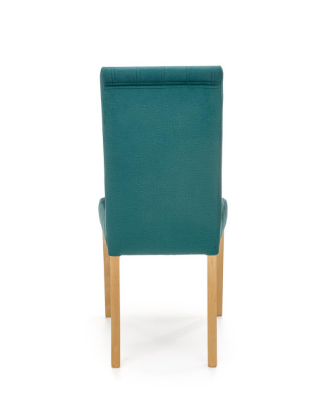 DIEGO Krzesło Drewniane Tapicerowane / Ciemny Zielony Velvet w Pasy