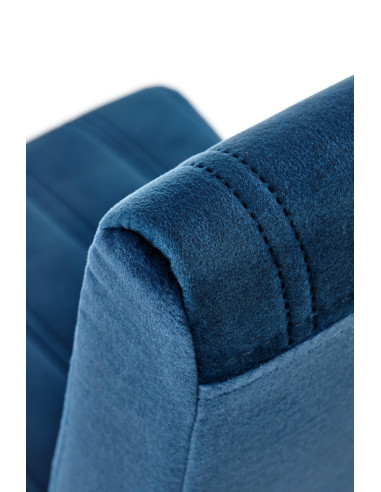 DIEGO Krzesło Drewniane Tapicerowane / Granatowy Velvet w Pasy