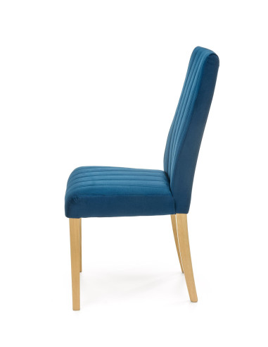 DIEGO Krzesło Drewniane Tapicerowane / Granatowy Velvet w Pasy