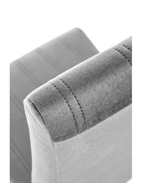 DIEGO Krzesło Drewniane Tapicerowane / Jasny Popiel Velvet w Pasy