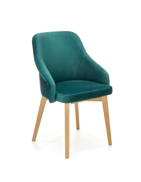 TOLEDO Krzesło Dąb Miodowy/Ciemny Zielony - Stylowa Wygoda na Co Dzień