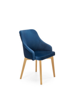 TOLEDO Krzesło Dąb Miodowy/Granatowy - Komfort w Klasycznym Wydaniu