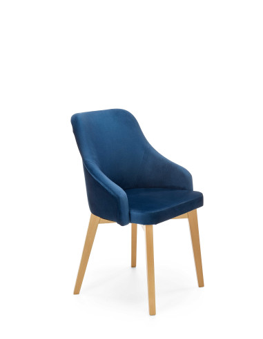 TOLEDO Krzesło Dąb Miodowy/Granatowy - Komfort w Klasycznym Wydaniu