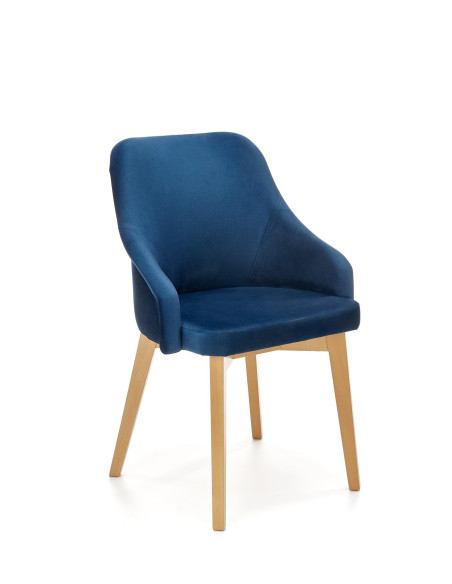 TOLEDO Krzesło Dąb Miodowy/Granatowy - Komfort w Klasycznym Wydaniu