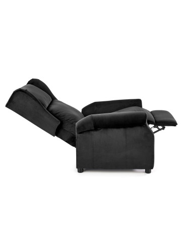 AGUSTIN Fotel Rozkładany Czarny Velvet - Praktyczność i Styl w Salonie