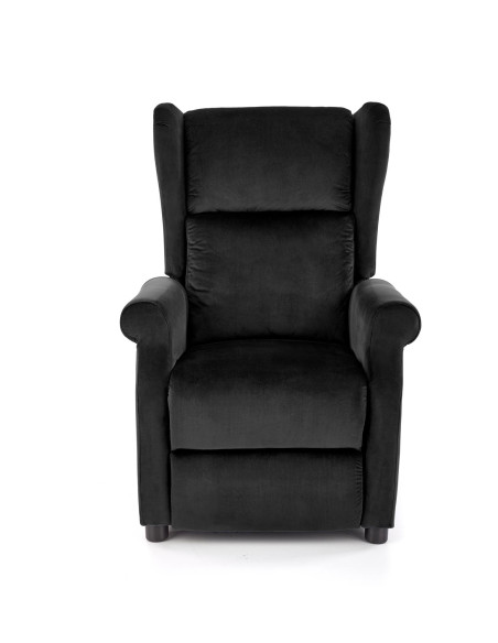 AGUSTIN Fotel Rozkładany Czarny Velvet - Praktyczność i Styl w Salonie