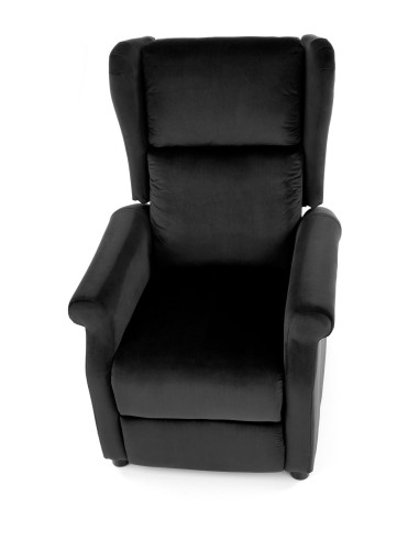 AGUSTIN Fotel Rozkładany Czarny Velvet - Praktyczność i Styl w Salonie