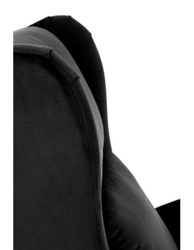 AGUSTIN Fotel Rozkładany Czarny Velvet - Praktyczność i Styl w Salonie