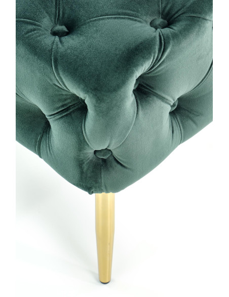 ATHENA Ławka Pikowana / C.Zielony Velvet - Luksusowa ze Złotymi Nogami