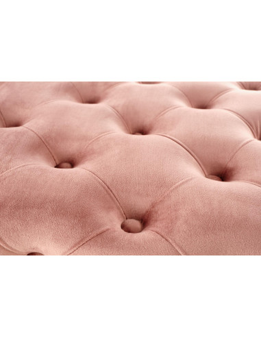 ATHENA Ławka Pikowana / Różowy Velvet - Luksusowa ze Złotymi Nogami