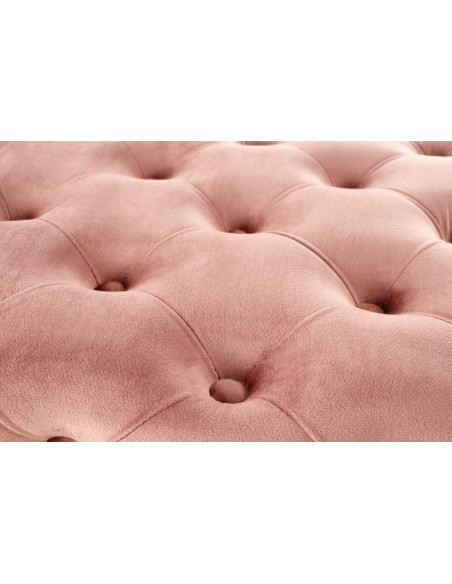 ATHENA Ławka Pikowana / Różowy Velvet - Luksusowa ze Złotymi Nogami