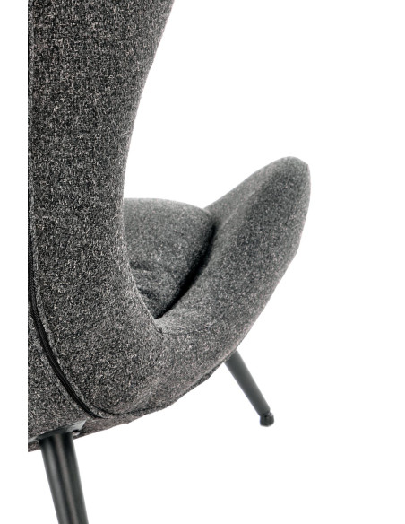 ATLANTIS Fotel Antracytowy - Nowoczesna Elegancja z Czarnymi Nogami
