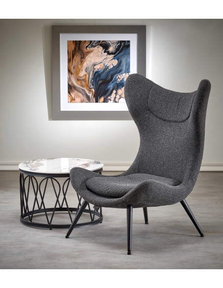ATLANTIS Fotel Antracytowy - Nowoczesna Elegancja z Czarnymi Nogami