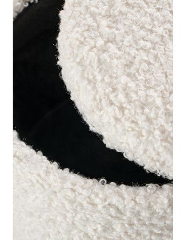 CANCUN Zestaw 2 Okrągłych Puf z Pojemnikiem fi38cm i fi31cm Bouclé Krem