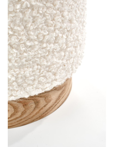 CANCUN Zestaw 2 Okrągłych Puf z Pojemnikiem fi38cm i fi31cm Bouclé Krem