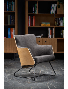 CHILLOUT Fotel Ciemny Popiel/ Sklejka / Dąb Naturalny - Elegancja i Komfort 2