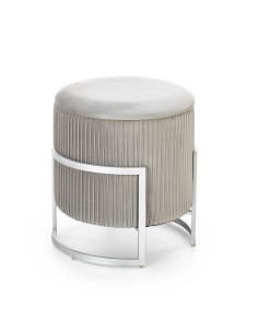 CRICKET Pufa Velvet Jasny Popiel fi40cm z Pojemnikiem - Subtelny Wygląd