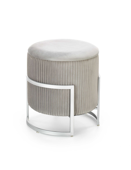 CRICKET Pufa Velvet Jasny Popiel fi40cm z Pojemnikiem - Subtelny Wygląd