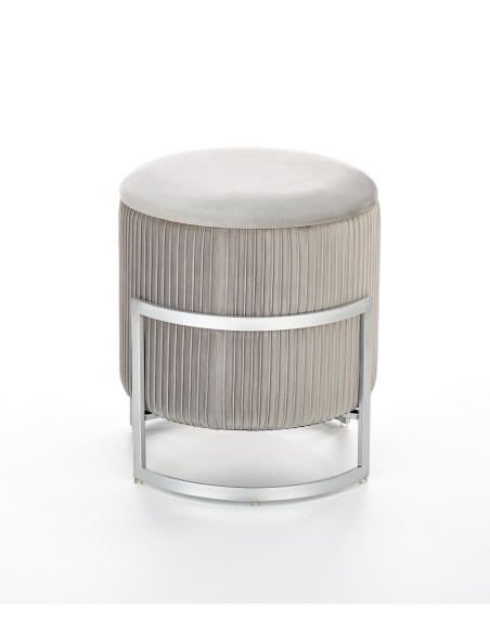 CRICKET Pufa Velvet Jasny Popiel fi40cm z Pojemnikiem - Subtelny Wygląd