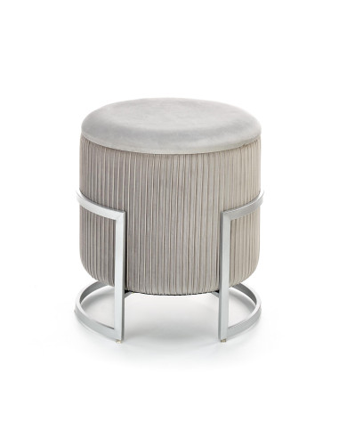 CRICKET Pufa Velvet Jasny Popiel fi40cm z Pojemnikiem - Subtelny Wygląd