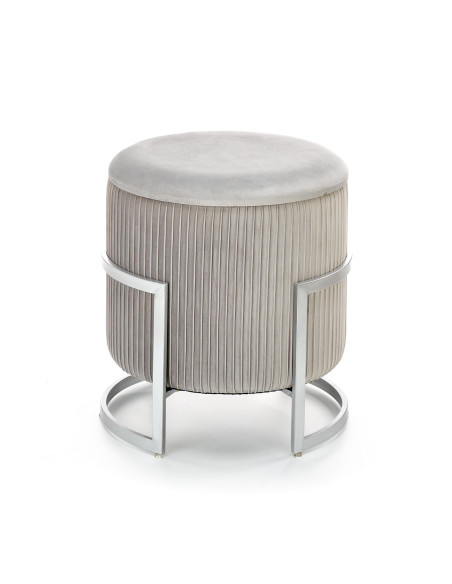 CRICKET Pufa Velvet Jasny Popiel fi40cm z Pojemnikiem - Subtelny Wygląd