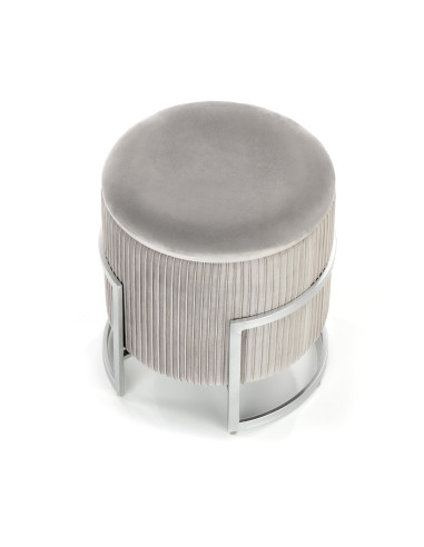 CRICKET Pufa Velvet Jasny Popiel fi40cm z Pojemnikiem - Subtelny Wygląd