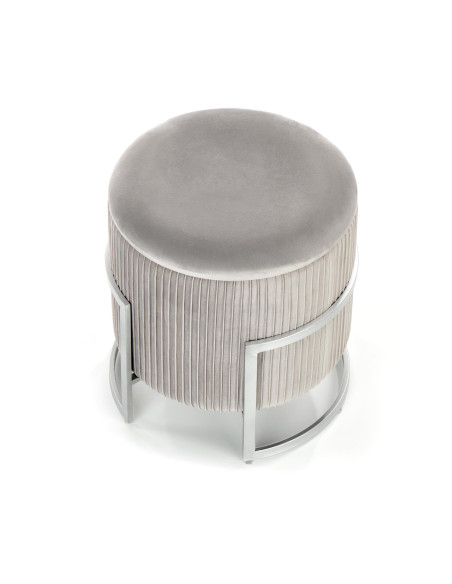 CRICKET Pufa Velvet Jasny Popiel fi40cm z Pojemnikiem - Subtelny Wygląd