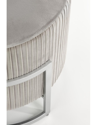 CRICKET Pufa Velvet Jasny Popiel fi40cm z Pojemnikiem - Subtelny Wygląd