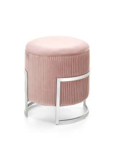 CRICKET Pufa Velvet Jasny Róż fi40cm z Pojemnikiem - Słodki Akcent Wnętrza