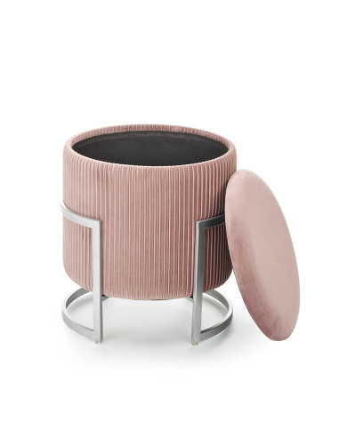 CRICKET Pufa Velvet Jasny Róż fi40cm z Pojemnikiem - Słodki Akcent Wnętrza
