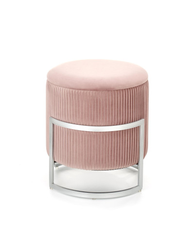 CRICKET Pufa Velvet Jasny Róż fi40cm z Pojemnikiem - Słodki Akcent Wnętrza