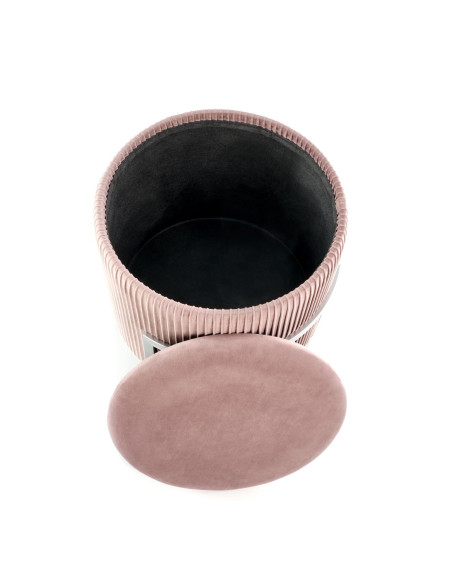 CRICKET Pufa Velvet Jasny Róż fi40cm z Pojemnikiem - Słodki Akcent Wnętrza