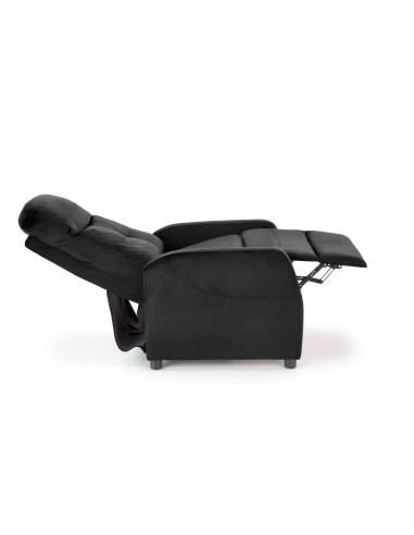 FELIPE_2 Fotel Rozkładany Velvet Czarny BLUVEL 19 - Elegancja i Komfort