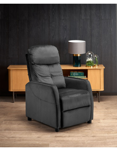 FELIPE_2 Fotel Rozkładany Velvet Czarny BLUVEL 19 - Elegancja i Komfort