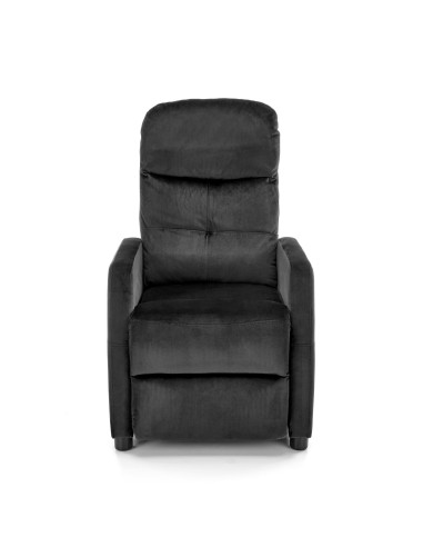 FELIPE_2 Fotel Rozkładany Velvet Czarny BLUVEL 19 - Elegancja i Komfort