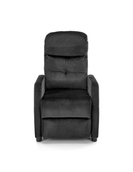 FELIPE_2 Fotel Rozkładany Velvet Czarny BLUVEL 19 - Elegancja i Komfort