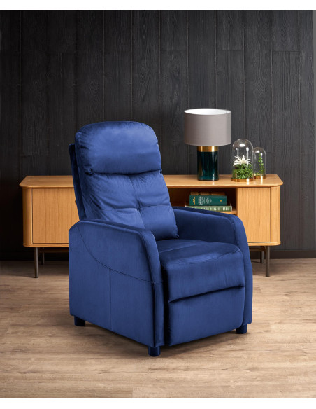 FELIPE_2 Fotel Rozkładany Velvet Granatowy BLUVEL 86 - Głębia Koloru
