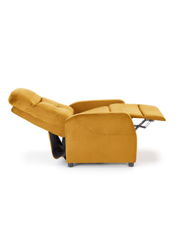 FELIPE_2 Fotel Rozkładany Velvet Musztardowy BLUVEL 68 - Barwy Komfortu
