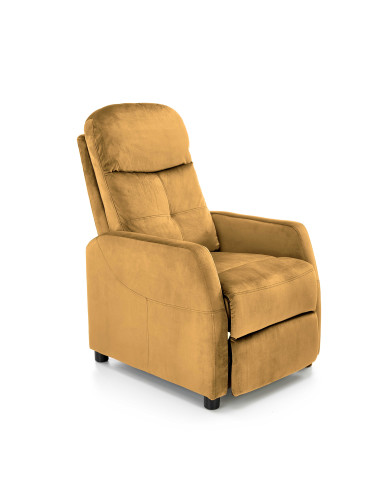 FELIPE_2 Fotel Rozkładany Velvet Musztardowy BLUVEL 68 - Barwy Komfortu