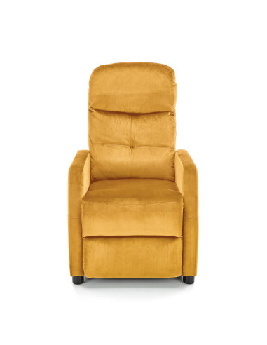 FELIPE_2 Fotel Rozkładany Velvet Musztardowy BLUVEL 68 - Barwy Komfortu