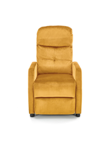 FELIPE_2 Fotel Rozkładany Velvet Musztardowy BLUVEL 68 - Barwy Komfortu