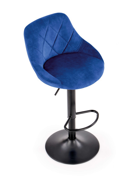 H101 Regulowany Hoker Velvet Granatowy BLUVEL 86 - Stylowe Siedzisko