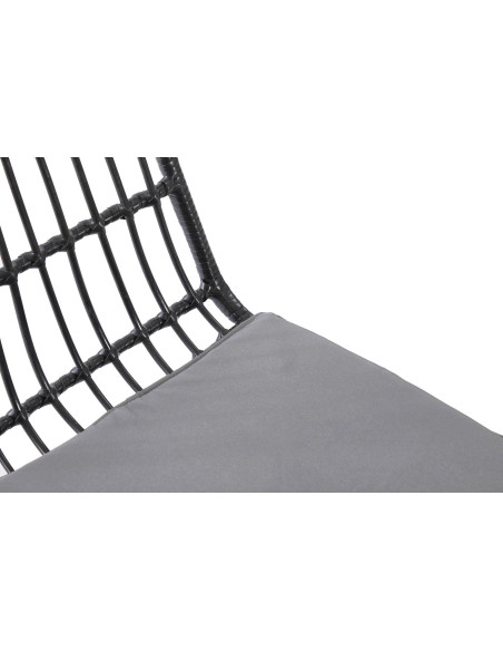 K401 Krzesło Ogrodowe z Rattanu - Czarny/Popiel - Outdoor Design