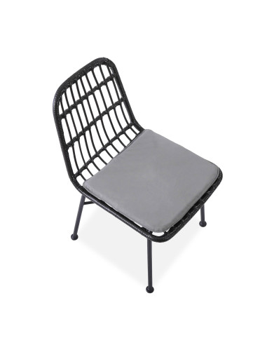 K401 Krzesło Ogrodowe z Rattanu - Czarny/Popiel - Outdoor Design