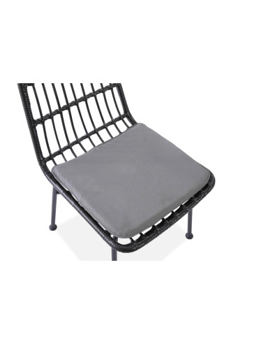 K401 Krzesło Ogrodowe z Rattanu - Czarny/Popiel - Outdoor Design